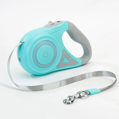 Luminous Retractable Dog Leash with LED Light – Tangle-Free & Anti-Slip