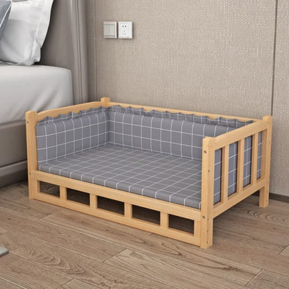 Natural Bedside Table with Built-In Pet Bed (45x60)