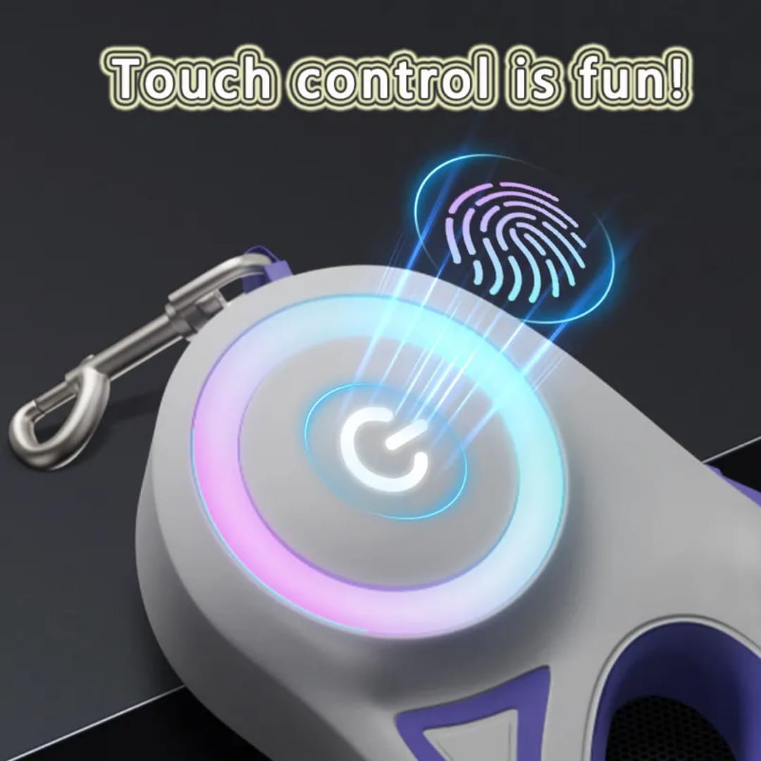 Luminous Retractable Dog Leash with LED Light – Tangle-Free & Anti-Slip