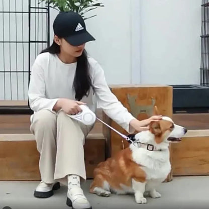 Luminous Retractable Dog Leash with LED Light – Tangle-Free & Anti-Slip
